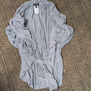 Bobeau Heather Gray Drape Cardigan